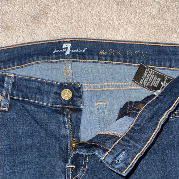 7 for all Mankind Dark Blue Skinny Stretch Denim Women's Jeans 30 - Picture 4 of 7